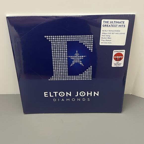 Elton John DIAMONDS The Ultimate Greatest Hits 2 LP Blue Vinyl Limited Edition - Picture 1 of 4